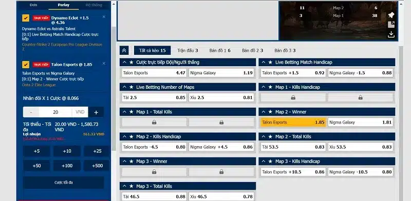 Cách đặt cược thể thao BK8 cơ bản